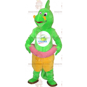 Dinosaur BIGGYMONKEY™ maskottiasu vaaleanpunaisella poijulla -