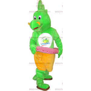 Traje de mascote Dinosaur BIGGYMONKEY™ com bóia rosa - Mascotes de dinossauros - BIGGYMONKEY_015622 - BiggyMonkey.com