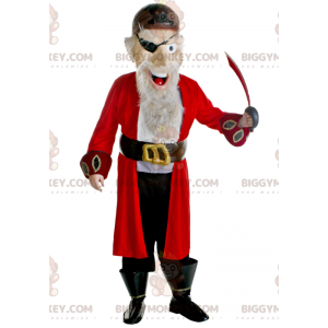 Bearded Pirate BIGGYMONKEY™ Mascot Costume with Red Black and