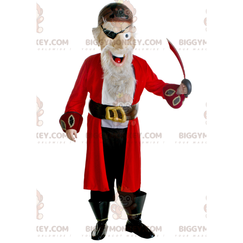 Costume de mascotte BIGGYMONKEY™ de pirate barbu avec une tenue Costume de mascotte BIGGYMONKEY™ de pirate barbu avec une tenue