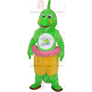 Dinosaur BIGGYMONKEY™ maskotdräkt med rosa boj - BiggyMonkey
