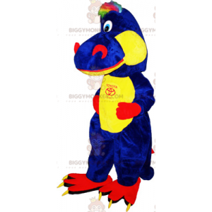Tweekleurig dinosaurus BIGGYMONKEY™ mascottekostuum -