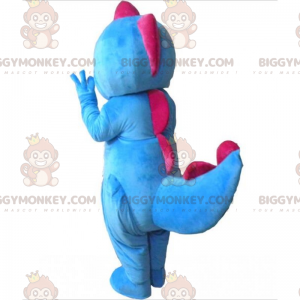 BIGGYMONKEY™ Maskotkostume Blå Dinosaur med Pink Crest - Dinosaurmasker - BIGGYMONKEY_015627 - BiggyMonkey.com