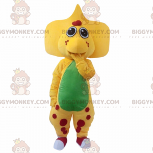 BIGGYMONKEY™ mascottekostuum gele dinosaurus met grote oren en
