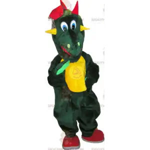 Disfraz de mascota BIGGYMONKEY™ Dinosaurio verde con barriga
