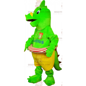 Costume de mascotte BIGGYMONKEY™ de dinosaure vert avec sa