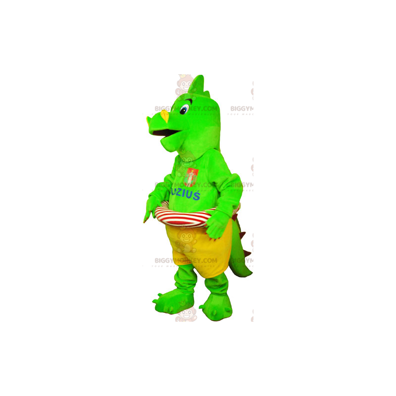 Green Dinosaur BIGGYMONKEY™ Mascot Costume With Buoy – Green Dinosaur BIGGYMONKEY™ Mascot Costume With Buoy –