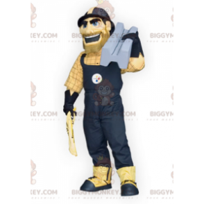 BIGGYMONKEY™ Handyman Worker Mand i overalls maskotkostume - Mænds maskoter - BIGGYMONKEY_01908 - BiggyMonkey.com