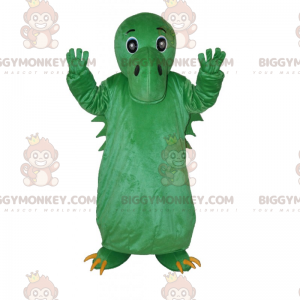 Costume de mascotte BIGGYMONKEY™ de dinosaure vert sans crête -
