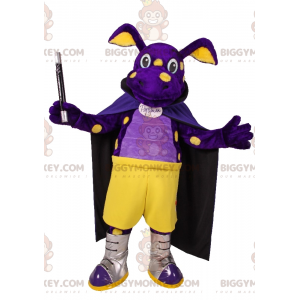 Paarse dinosaurus BIGGYMONKEY™ mascottekostuum in