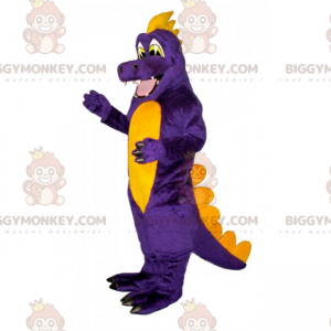 Costume de mascotte BIGGYMONKEY™ de dinosaure violet et jaune