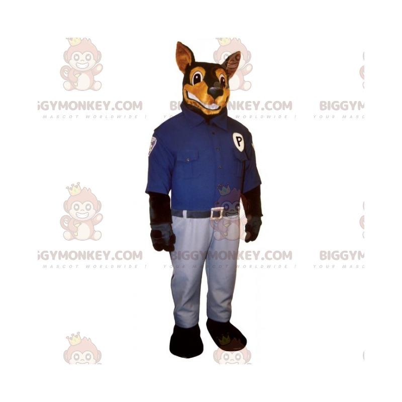 Doberman BIGGYMONKEY™ Mascot Costume In Policeman Outfit -