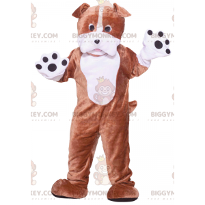 Braun-weißes Big Dog BIGGYMONKEY™ Maskottchen-Kostüm -