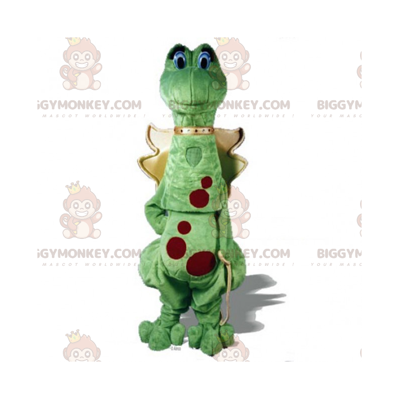 Costume da mascotte drago alato d'oro BIGGYMONKEY™ -