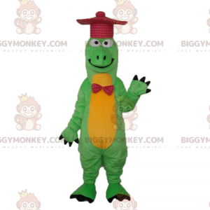 BIGGYMONKEY™ Dragon Mascot Costume with Scottish Hat and Bow