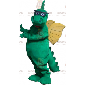 Drache BIGGYMONKEY™ Maskottchenkostüm mit Brille -