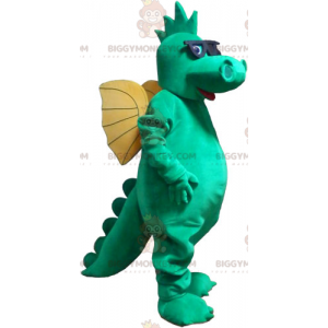Drache BIGGYMONKEY™ Maskottchenkostüm mit Brille -