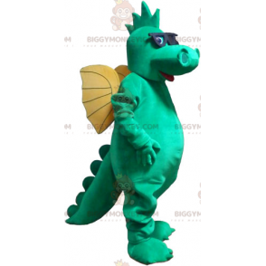 Drache BIGGYMONKEY™ Maskottchenkostüm mit Brille -