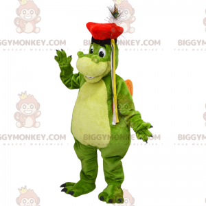 Costume de mascotte BIGGYMONKEY™ de dragon avec un béret rouge