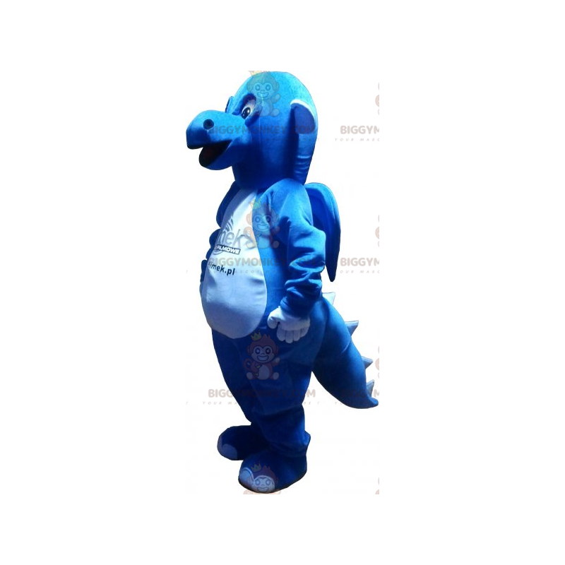 Costume da mascotte BIGGYMONKEY™ drago blu e bianco - Costume da mascotte BIGGYMONKEY™ drago blu e bianco -