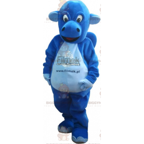 Disfraz de mascota dragón azul y blanco BIGGYMONKEY™ -