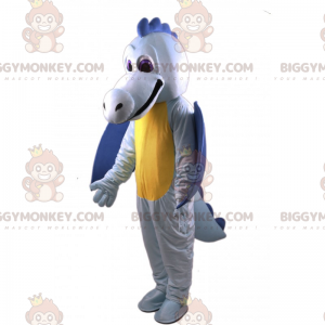 Blauer und gelber Drache BIGGYMONKEY™ Maskottchenkostüm -