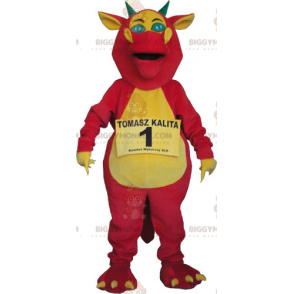 Pink og gul drage BIGGYMONKEY™ maskotkostume - Drage maskot - BIGGYMONKEY_015676 - BiggyMonkey.com