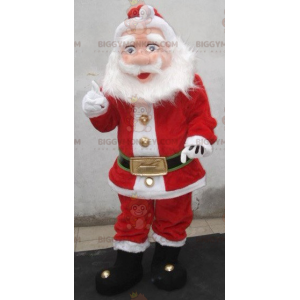 Jultomten BIGGYMONKEY™ maskotdräkt klädd i rött och vitt -