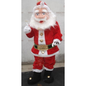 Jultomten BIGGYMONKEY™ maskotdräkt klädd i rött och vitt - Mänskliga maskot - BIGGYMONKEY_01913 - BiggyMonkey.com