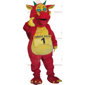 Pink og gul drage BIGGYMONKEY™ maskotkostume - Drage maskot - BIGGYMONKEY_015676 - BiggyMonkey.com