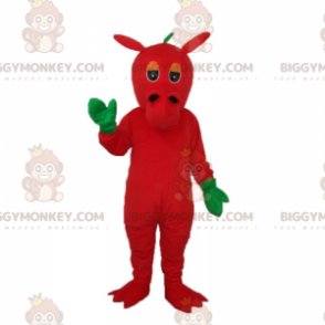 Rode draak en groene handen BIGGYMONKEY™ mascottekostuum -