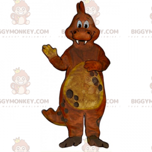 Costume de mascotte BIGGYMONKEY™ de dragon marron très souriant