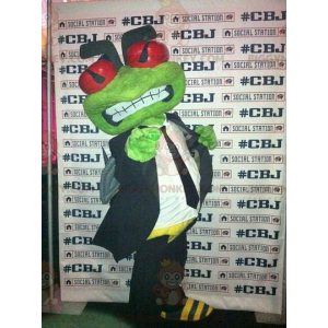 Green Frog BIGGYMONKEY™ Mascot Costume In Tie Suit -