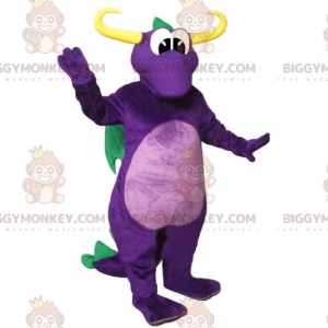 Disfraz de mascota BIGGYMONKEY™ de dragón morado y alas verdes