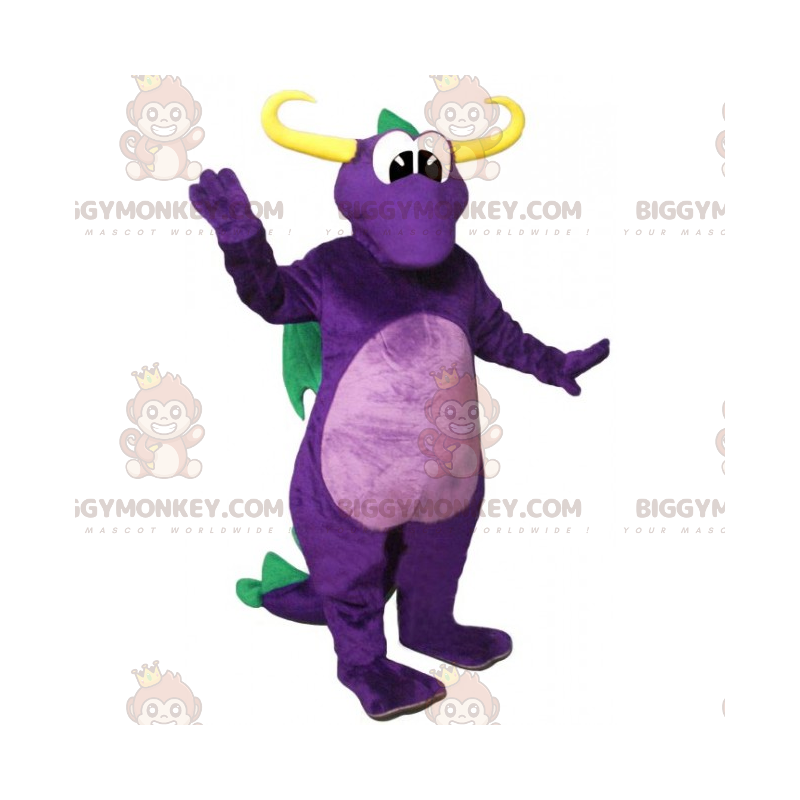 Costume de mascotte BIGGYMONKEY™ de dragon violet et ailes Costume de mascotte BIGGYMONKEY™ de dragon violet et ailes