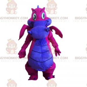 Costume da mascotte BIGGYMONKEY™ con drago viola e pancia blu -
