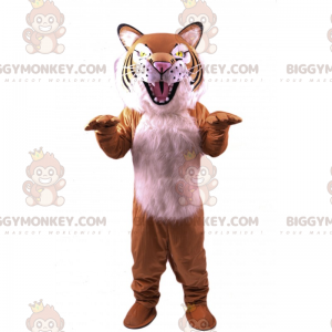 Soft White Bellied Feline BIGGYMONKEY™ Mascot Costume -