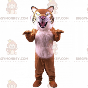Blødt hvidt maskottet feline BIGGYMONKEY™ maskotkostume - Løvemasker - BIGGYMONKEY_015686 - BiggyMonkey.com