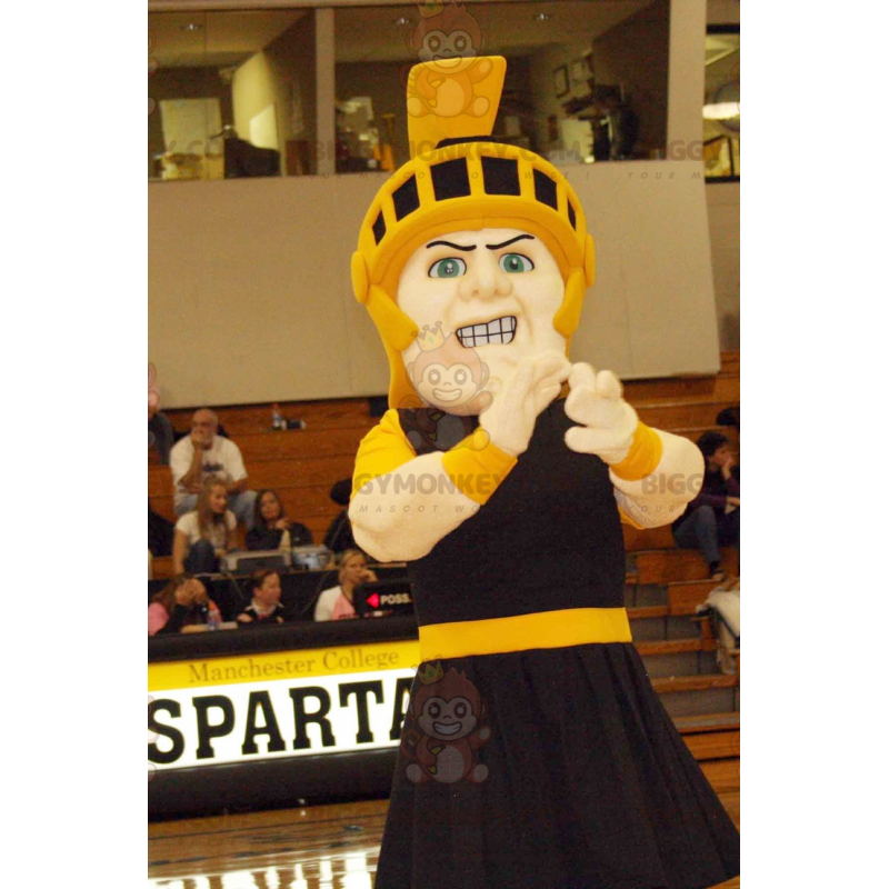 BIGGYMONKEY™ Mascot Costume of Knight in Black Outfit with BIGGYMONKEY™ Mascot Costume of Knight in Black Outfit with