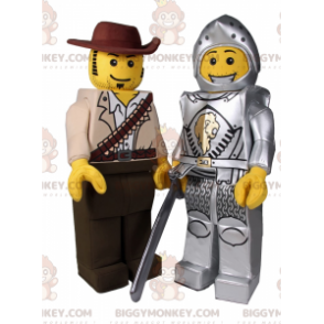 Costume de mascotte BIGGYMONKEY™ de figurine lego - Chevalier -