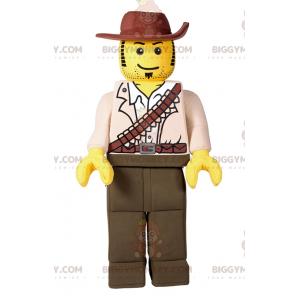 BIGGYMONKEY™ Maskottchenkostüm von Lego Minifigur – Indiana