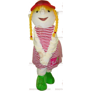 Girl BIGGYMONKEY™ Mascot Costume with Pigtails - Biggymonkey.com