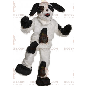Costume de mascotte BIGGYMONKEY™ de chien noir et blanc tout