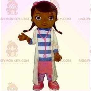 Disfraz de mascota de niña BIGGYMONKEY™ con atuendo de doctor -