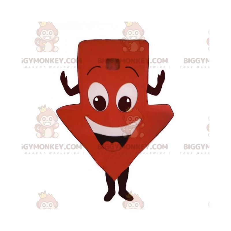 Costume de mascotte BIGGYMONKEY™ de flèche descendante avec