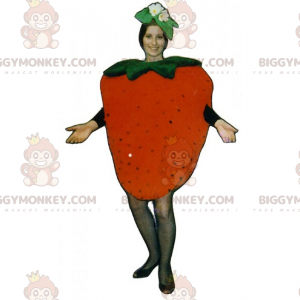 Costume da mascotte BIGGYMONKEY™ Fragola con fiori -