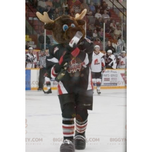 Brown Reindeer BIGGYMONKEY™ Mascot Costume In Sportswear –