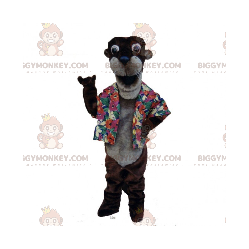 Iller BIGGYMONKEY™ maskotdräkt med blommig jacka - BiggyMonkey Iller BIGGYMONKEY™ maskotdräkt med blommig jacka - BiggyMonkey