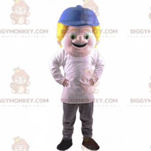 Boys BIGGYMONKEY™ Mascot Costume with Blue Cap - Biggymonkey.com