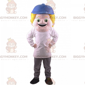 Boys BIGGYMONKEY™ Mascot Costume with Blue Cap - Biggymonkey.com